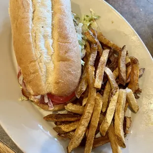 Half Italian sub with fresh cut fries
