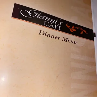 the menu for the restaurant