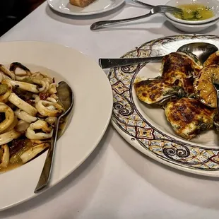 Grilled Calamari and Baked Clams