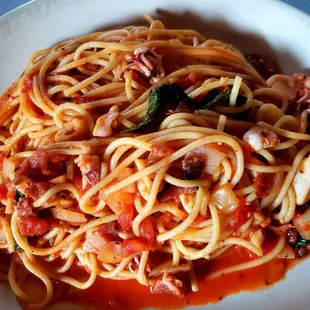 Spaghetti Calamari. Yummy!