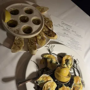 Escargot and Oysters Rockefeller!