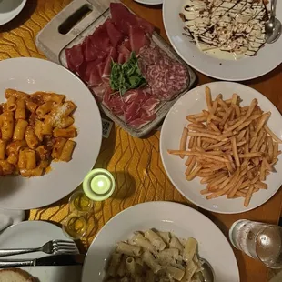 a variety of food on a table