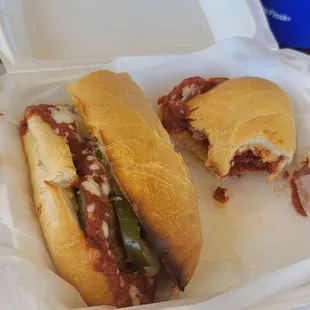 Meatball sub, I added jalapenos..sooo good