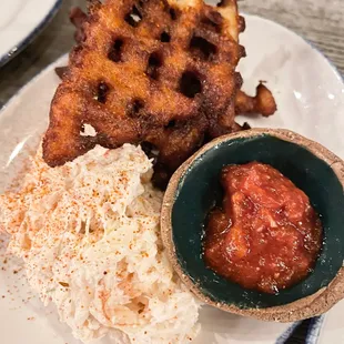 Crab Salad with Waffle Fries