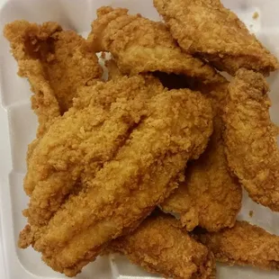 fried chicken in a styrofoam container
