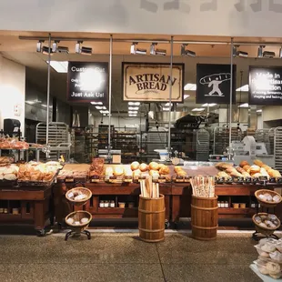 a display of bread and pastries