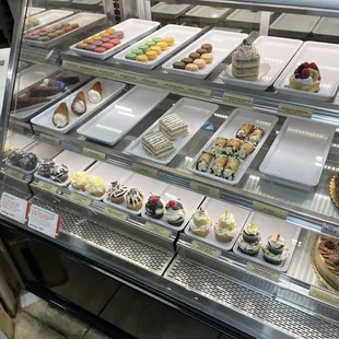  display case with a variety of desserts