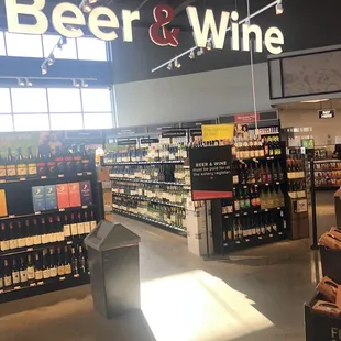 a beer and wine section
