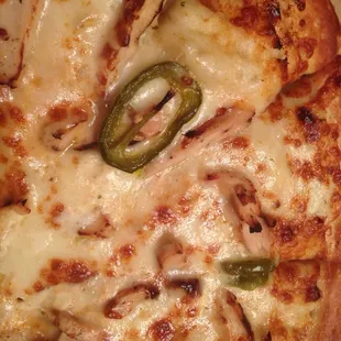 One piece of chicken and one jalapeño PER SLICE! Ridiculous.. And if didn't even taste good..