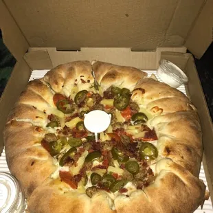 a pizza in a pizza box