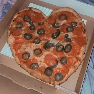 Heart shaped pizza