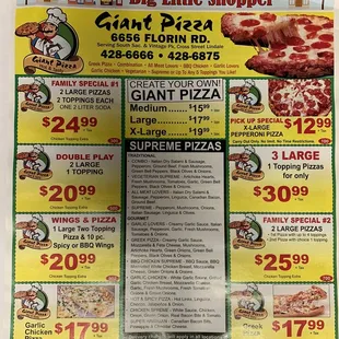 Pizza &amp; Combo Menu