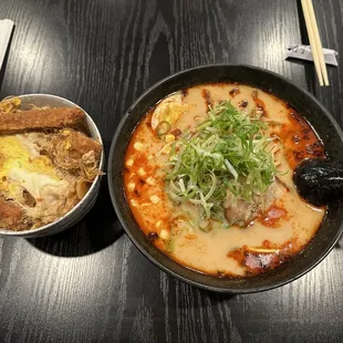 Spicy Ramen with Katsudon Bowl combo