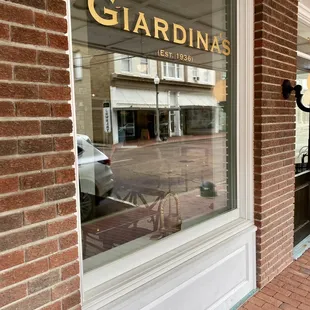 the entrance to the restaurant