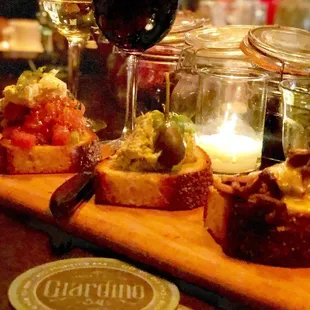 Bruschetta trio ( Burrata, Bacala &amp; Mushrooms)