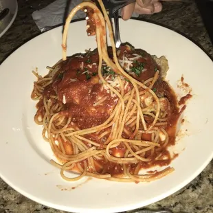 Veal Parma. He ate it all. Looked great. He said tasted great.