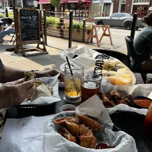 Pepperoni roll and chicken wings