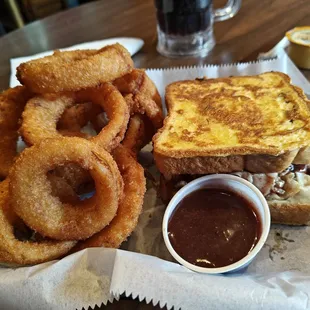 Monte Cristo with Onion Rings