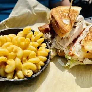 Texas Turkey Bacon Club Sandwich w/ Mac &amp; Cheese