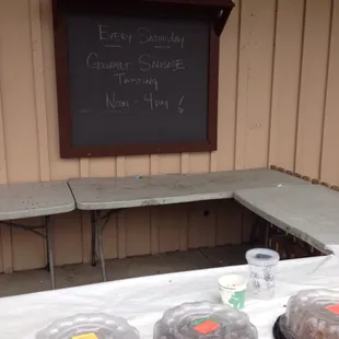 Sausage samples on Saturdays
