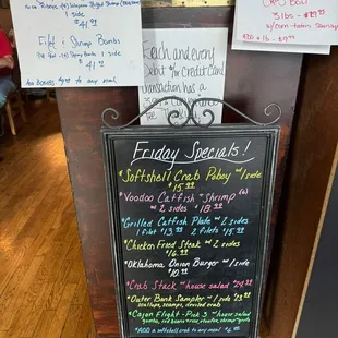 Specials Menu Board 3/28/24