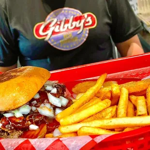 a sandwich and fries