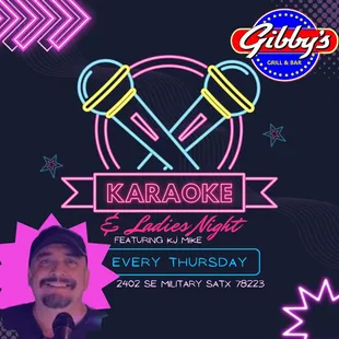 Karaoke and ladies night