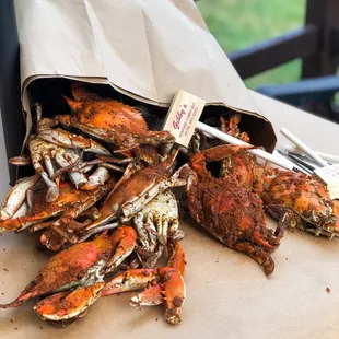 a pile of crabs