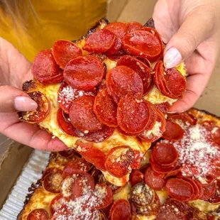 From The D Pizza  Double Pepperoni or Triple Pepperoni  Detroit style pizza
