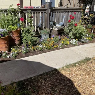 One of many gardens in the patio area