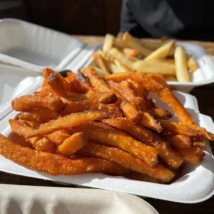 Sweet potato and regular fries!