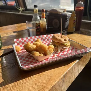 Large tots and buckaroo burger