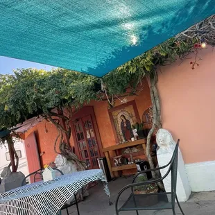 outside