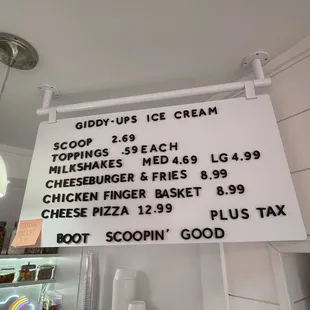 Menu includes good food options