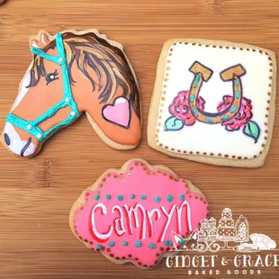 decorated cookies with horse head