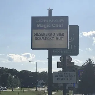 a street sign in german