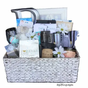 Wedding themed gift basket