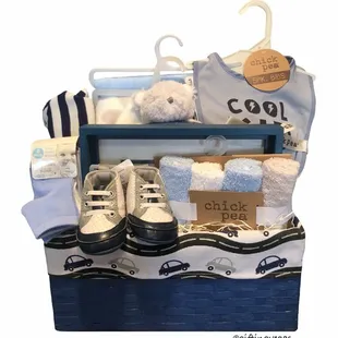 Baby boy gift basket