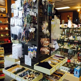 Metaphysical rocks and herbs.