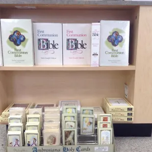 1st Communion bibles/prayer cards