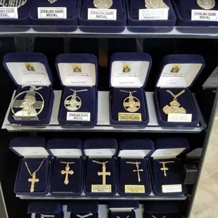 Large selection of fine cross and crucifix pendants and medals