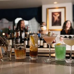 a variety of cocktails