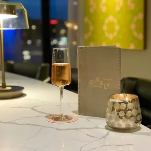 Champagne by candle light