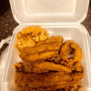 Large Whiting Platter w/Rice &amp; Beans/Mac &amp; Cheese