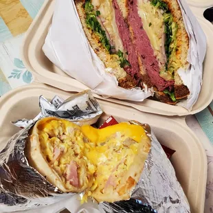 3 meat burrito $8.50 and gigistrami w lettuce and onions $10.50