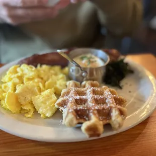Bacon &amp; Egg's with a wafffle was on point...