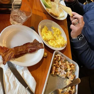 a man eating breakfast