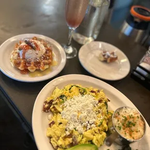 ABC Scramble with the seasonal egg nog waffle mini!!!