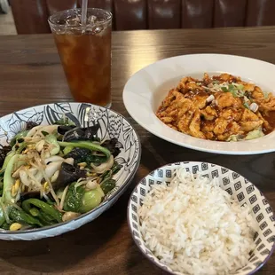 C-14. Chicken in Chili  Oil. Plus C-1 Lotus Root Vegie stir fry