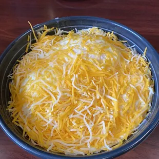 a pan of cheese